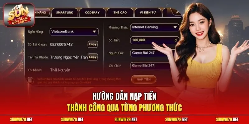 Sunwin ⭐️ Link Tải Sun.win Chính Thức Mới Nhất 06/2026 23 Sunwin Hướng dẫn nạp tiền thành công qua từng phương thức